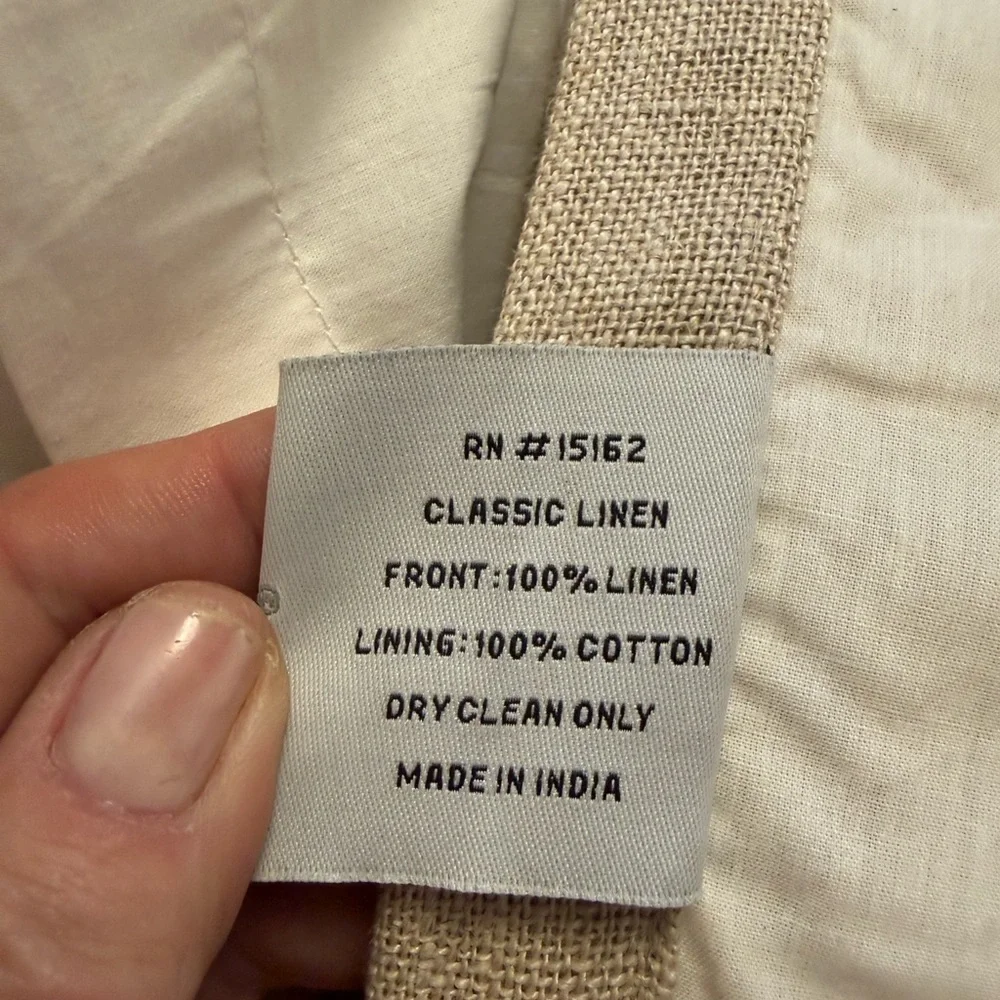 ARHAUS 100% Linen Pole top Tan Natural Drapes  50”x110”